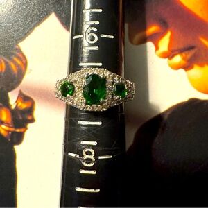 Sterling Silver & Chrome Diopside Ring